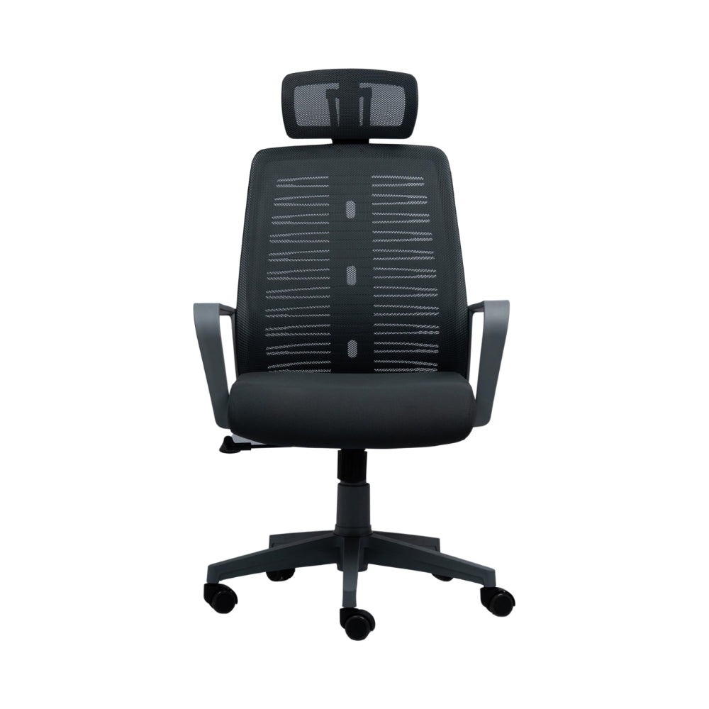 Staff Chair — Mesh Black High-Back | Hydraulic 2D, Hydraulic Lift, 2D Armrests, Tilt 130°, 1-Year Warranty | H115-125cm [SH-M-001]