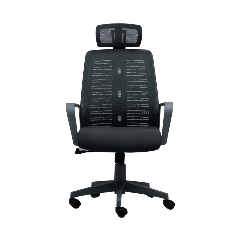Staff Chair — Mesh Black High-Back | Hydraulic 2D, Hydraulic Lift, 2D Armrests, Tilt 130°, 1-Year Warranty | H115-125cm [SH-M-001]