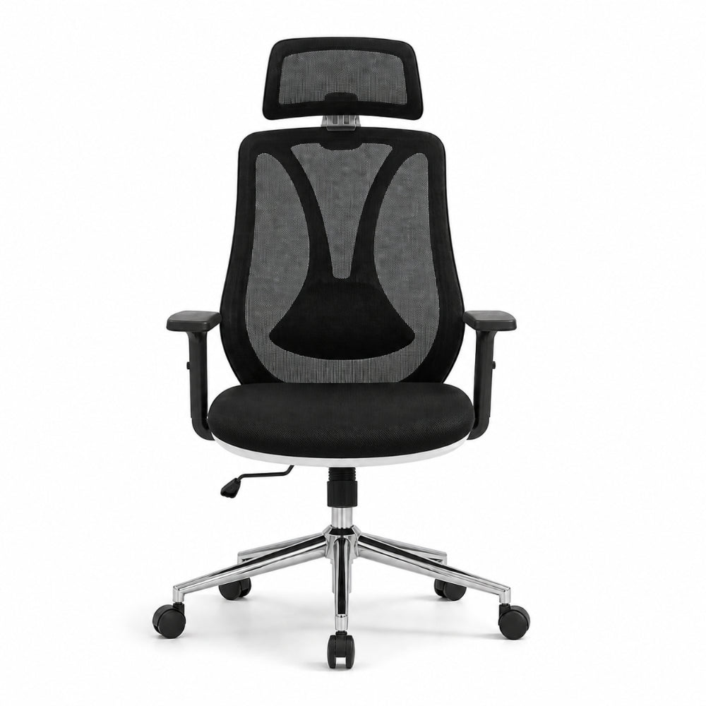 Staff Chair — Mesh Black High-Back | Premium Adaptive B, Adaptive Lumbar, Headrest, Breathable Mesh | H115-125cm [SH-M-013]