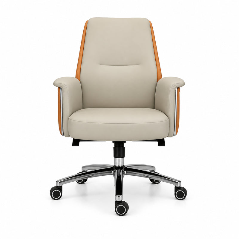 Manager Chair — Leather Black | Modern Executive, Aluminum Base, Ergonomic Comfort | H115-125cm [ML-005]