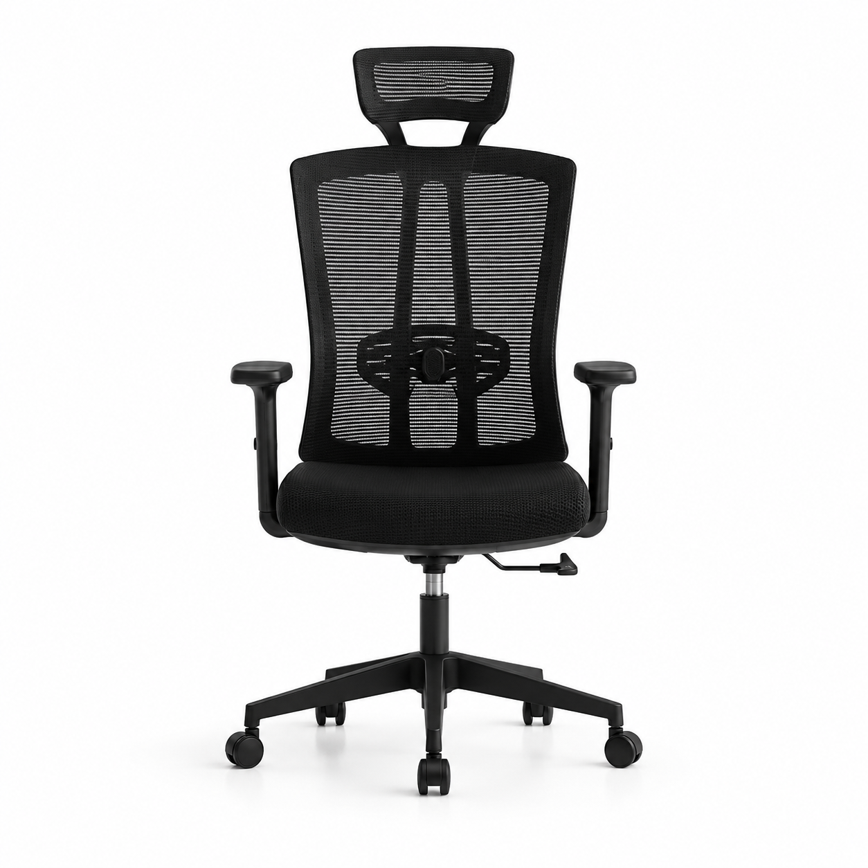 Staff Chair — Mesh Black High-Back | Medical Dual-Support, Dual Lumbar Support, Adjustable Headrest, Tilt-Lock | H115-125cm [SH-M-009]