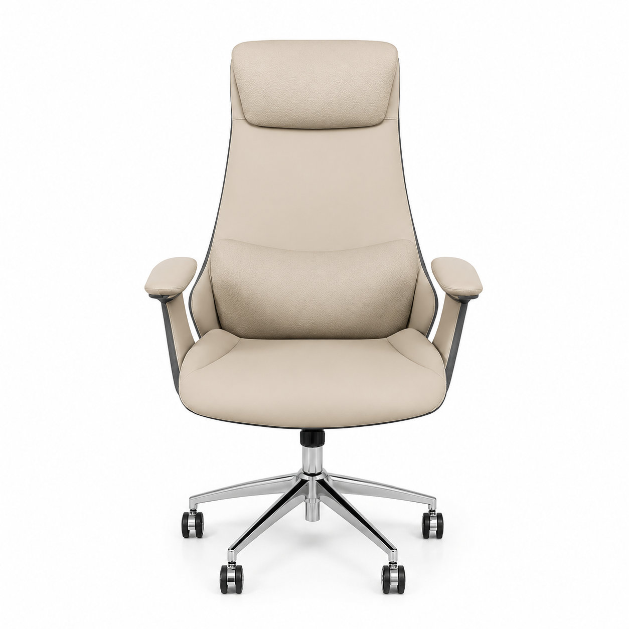 Manager Chair — Leather Champagne | Nova Champagne, Adjustable Headrest, Luxury Finish | H115-125cm [ML-015]