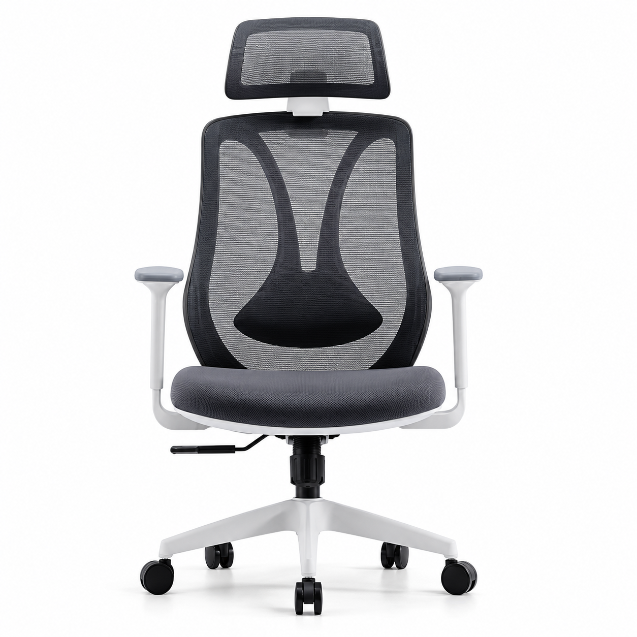 Staff Chair — Mesh White High-Back | Medical 4D, 4D Armrests, Adjustable Headrest, Synchro Tilt | H115-125cm [SH-M-014]