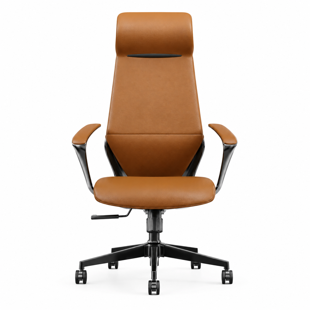 Manager Chair — Leather Brown | Prestige Brown, Adjustable Headrest, Pneumatic Gas Lift | H115-125cm [ML-013]