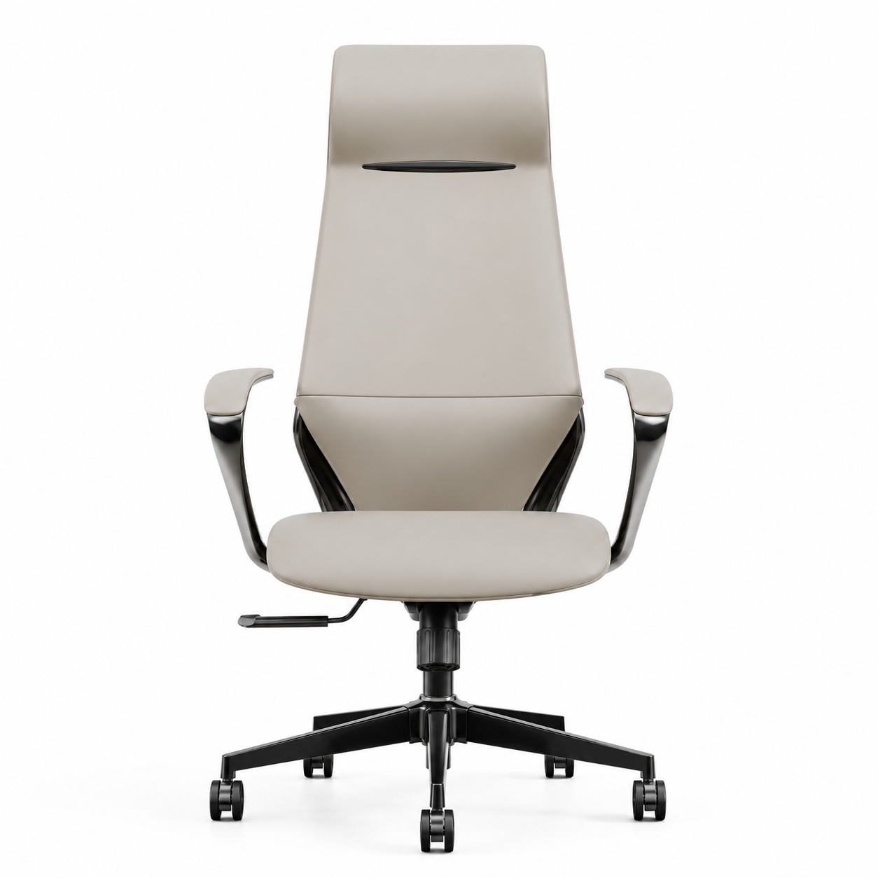 Manager Chair — Leather Black | Heavy-Duty Executive, Fixed Lumbar Support, Integrated Headrest, 120kg | H115-125cm [ML-012]