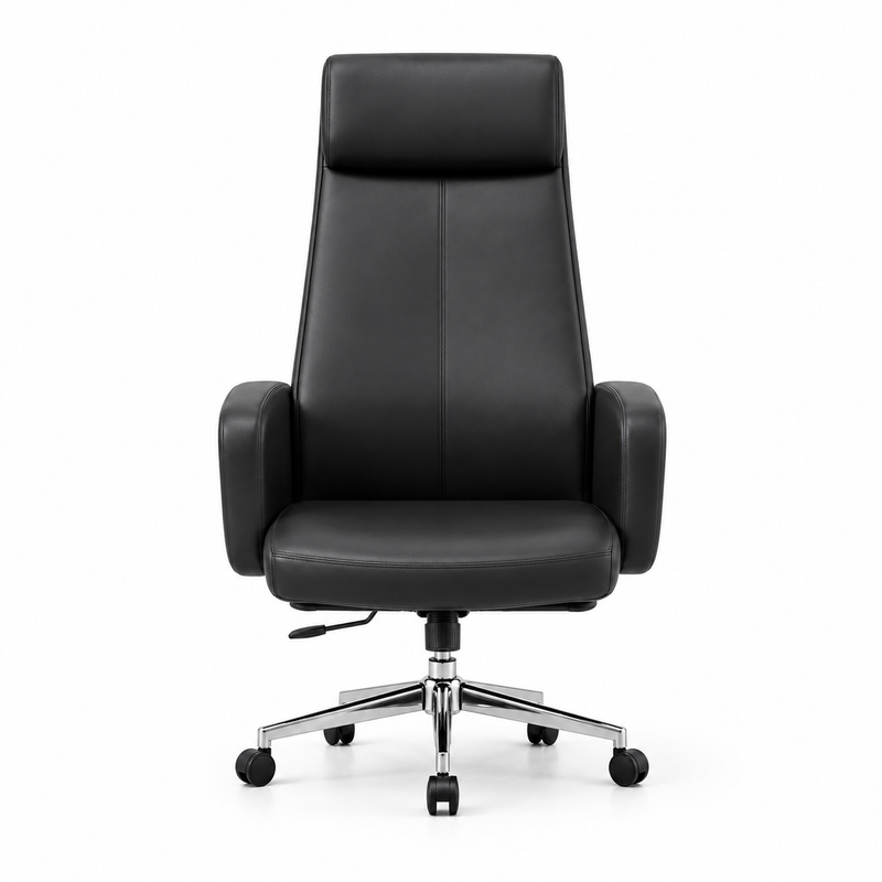 Manager Chair — Leather Black | Executive XL, Adjustable Headrest, Luxury Executive | H115-125cm [ML-009]