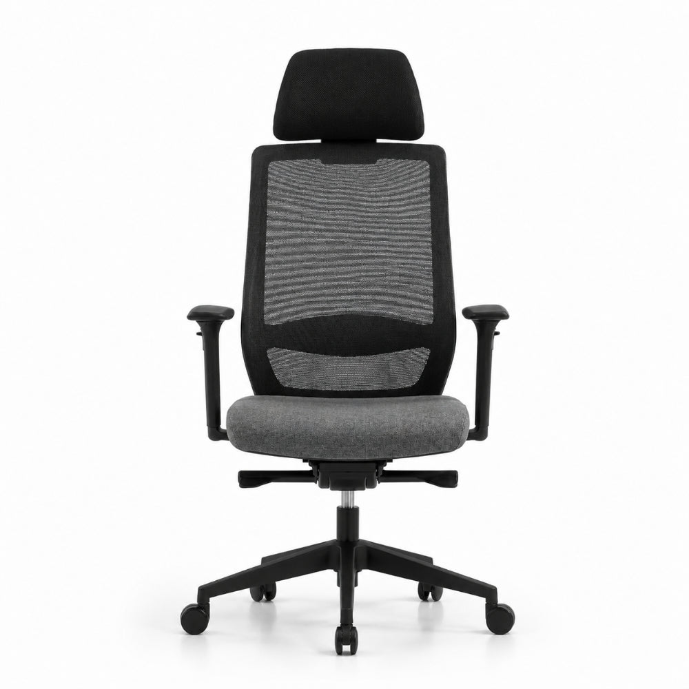 Staff Chair — Mesh Black High-Back | Ergonomic Chrome, Chrome Base, Tilt-Lock, Lumbar Support | H115-125cm [SH-M-017]