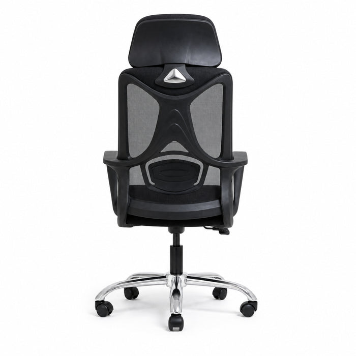 Staff Chair — Mesh Black High-Back | ErgoMesh Standard, Headrest, Breathable Mesh | H115-125cm [SH-M-010]