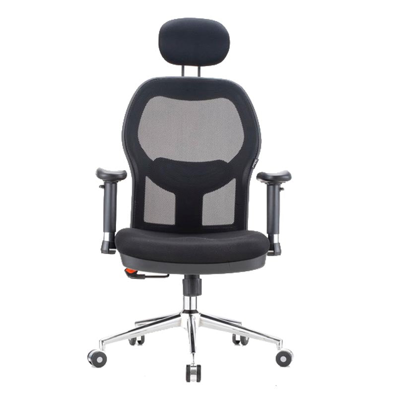 Staff Chair — Mesh Black High-Back | New Trend Mesh, 2D Headrest, Adjustable Armrests, 8cm Lift, 360° Swivel | H110-118cm [SH-M-007]