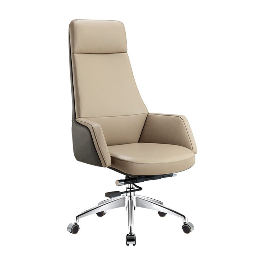 Manager Chair — Leather Black | Contemporary Luxury, Aluminum Frame, Adjustable Height | H115-125cm [ML-002]