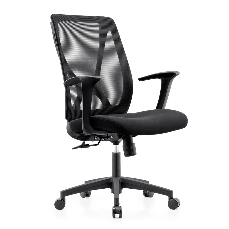 Staff Chair — Mesh Black Mid-Back | Budget Low-Back, Swivel, Height Adjustable, Meeting Chair | H90-100cm [SM-M-003]