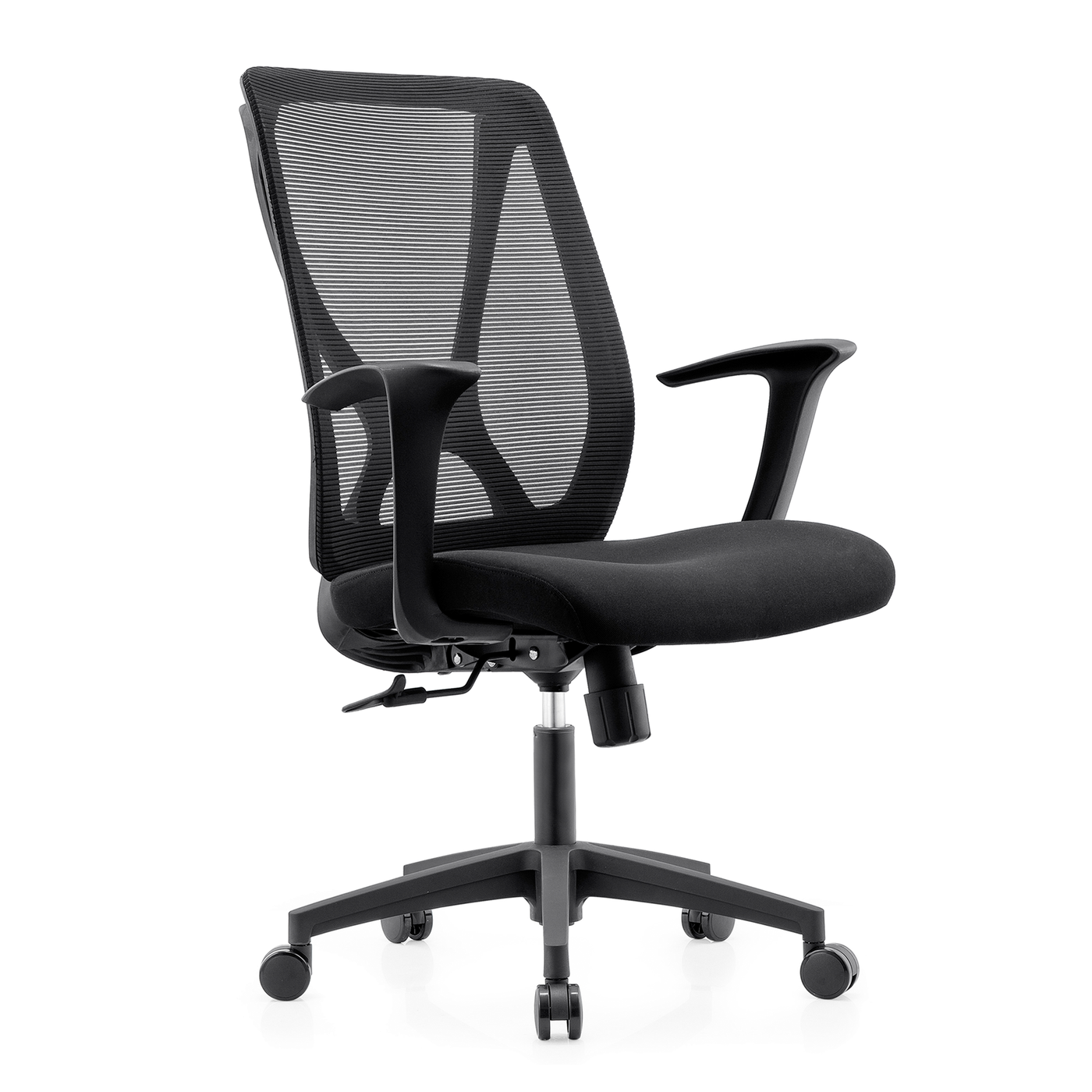 Staff Chair — Mesh Black Mid-Back | Budget Low-Back, Swivel, Height Adjustable, Meeting Chair | H90-100cm [SM-M-003]