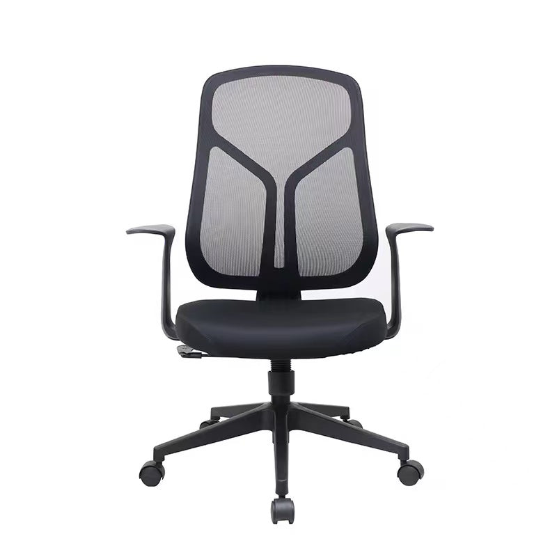 Staff Chair — Mesh Black High-Back | Modern Reclining, 360° Swivel, Steel Base, Height Adjustable | H110-120cm [SH-M-008]