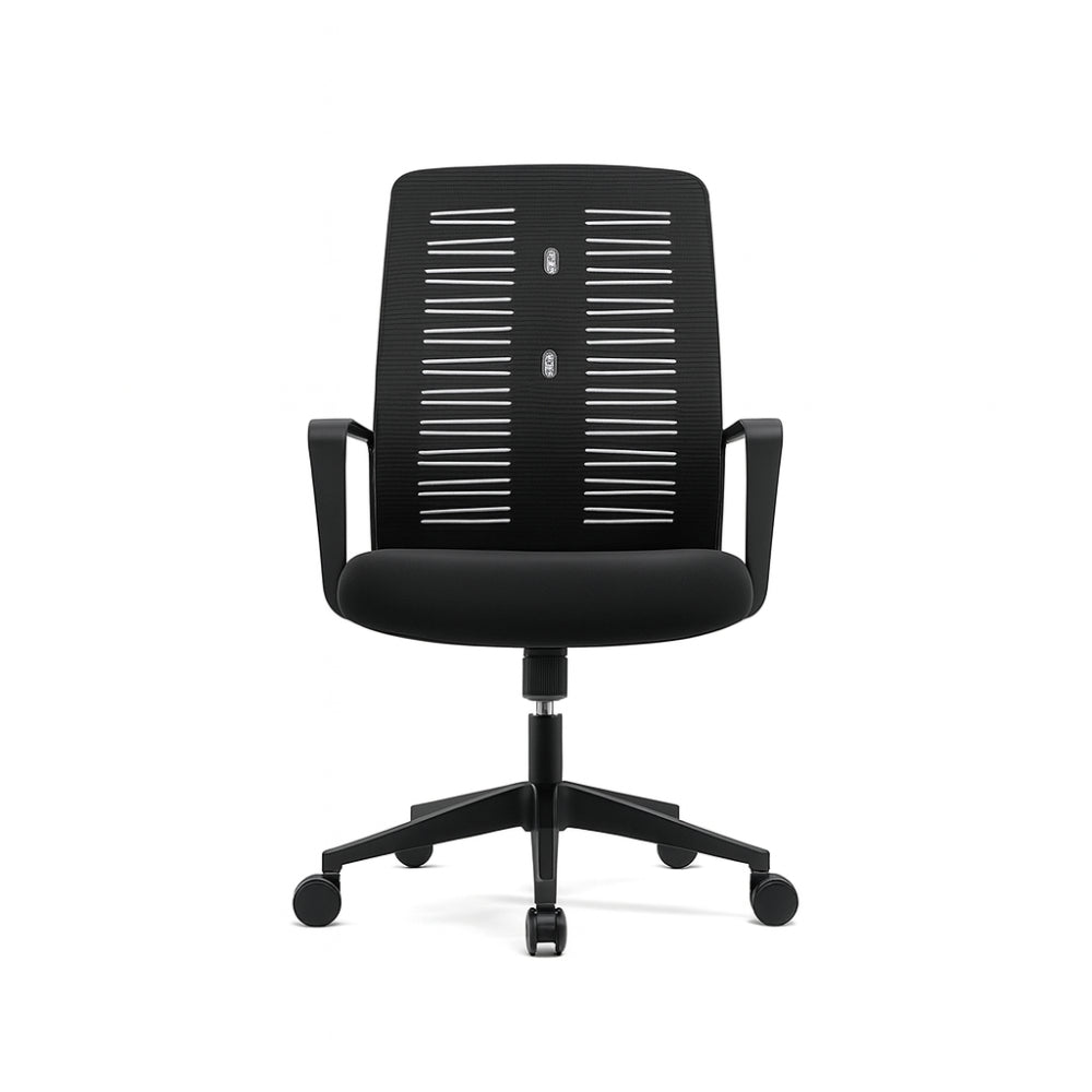 Staff Chair — Mesh Black Mid-Back | Spider Medical, Chrome Star Base, Tilt & Rock, Height Adjustable | H100-110cm [SM-M-001]