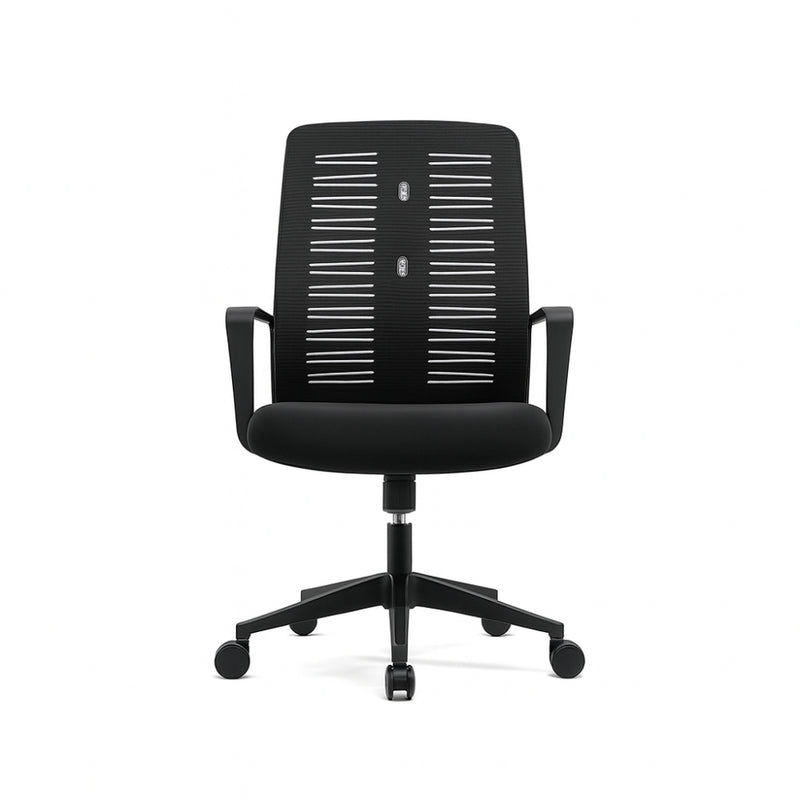 Staff Chair — Mesh Black Mid-Back | Spider Medical, Chrome Star Base, Tilt & Rock, Height Adjustable | H100-110cm [SM-M-001]
