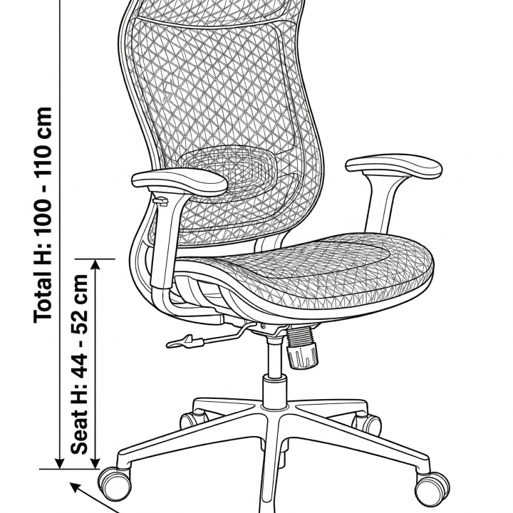 Medical Mesh Chair High Back | Ergonomic Adjustable Office Chair with Lumbar Support & 1-Year Warranty