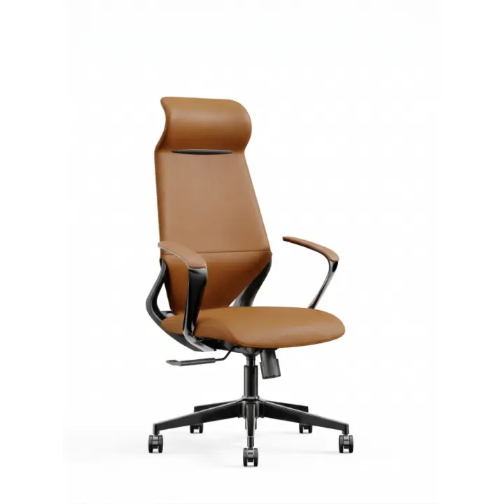 Prestige Elite Executive Chair | Premium Brown PU Leather & Adjustable Headrest