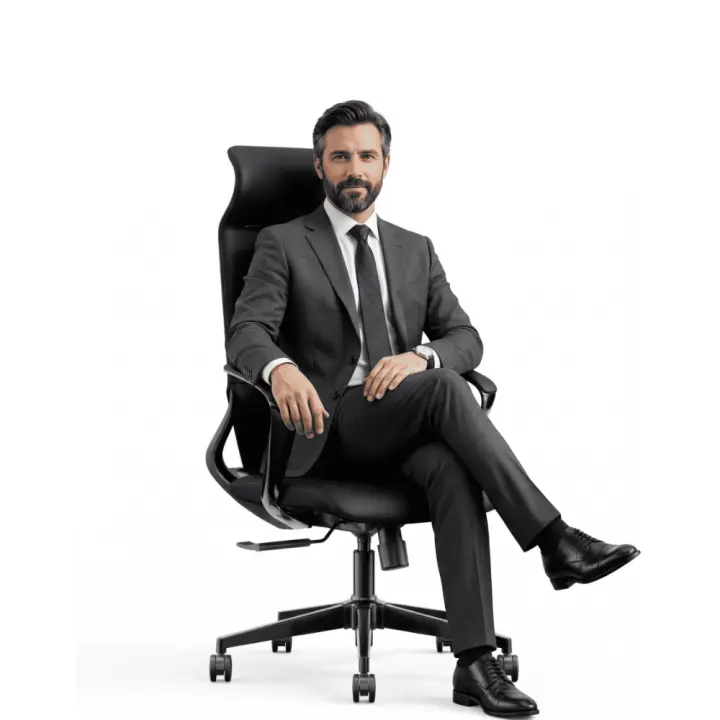 CEO Executive Desk Chair | Premium Black PU Leather High-Back Office Chair with 2-Year Warranty
