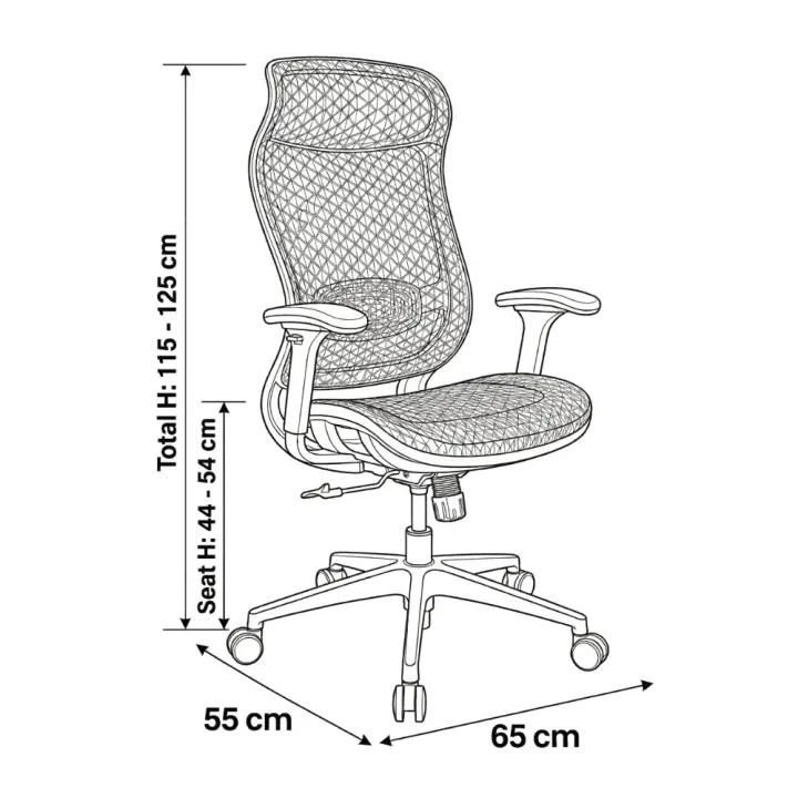 Medical Mesh Chair High Back | Ergonomic Office Chair with 4D Armrests & 1-Year Warranty