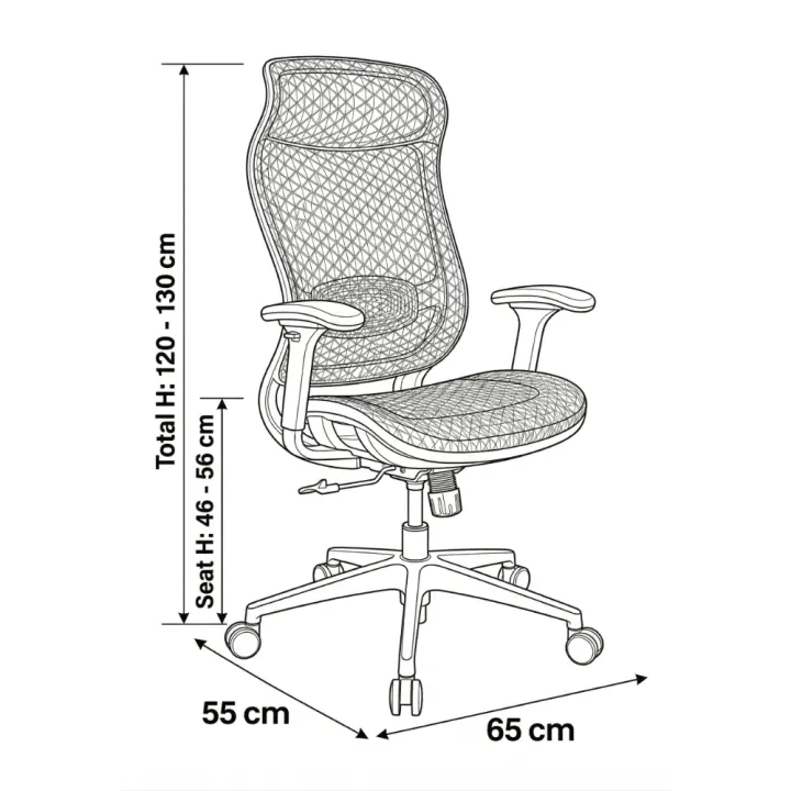 Orion Luxe Executive Office Chair | Premium Black PU Leather with Adjustable Headrest & 2-Year Warranty