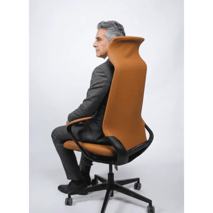 Prestige Elite Executive Chair | Premium Brown PU Leather & Adjustable Headrest